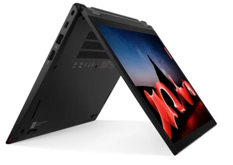 ThinkPad L13 Yogaの画面をヨガのように開いた際の形