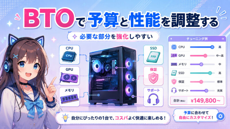BTOで予算と性能を調整する