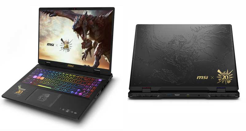 MSi×カプコン-モンハン20周年記念コラボノートパソコンの見た目