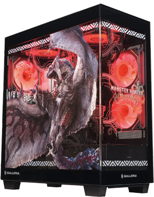 ★GALLERIA-モンスターハンターワイルズ-コラボモデルの本体の外観_斜めビュー_300透過