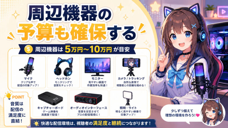 周辺機器の予算も確保する