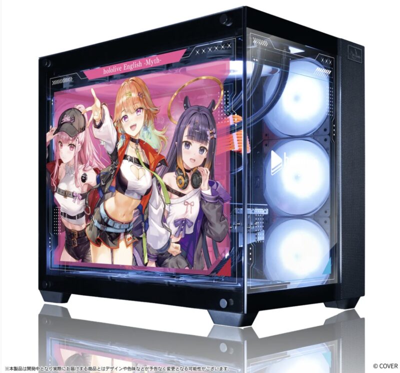 『hololive English』×「Astromeda」コラボゲーミングPC【Myth】AMD特選モデルの本体の外観