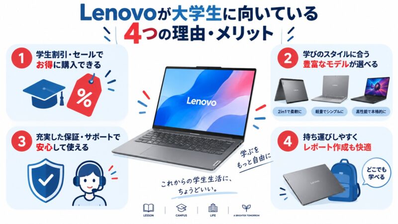 ★1.Lenovoが大学生に向いている4つの理由・メリット