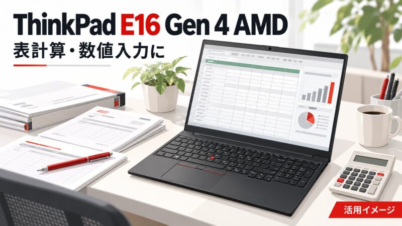 ★見出し17_ThinkPad E16 Gen 4 AMDと表計算・数値入力