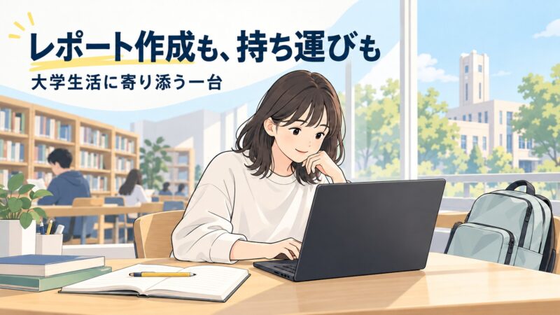 レポート作成と持ち運びを両立したい大学生
